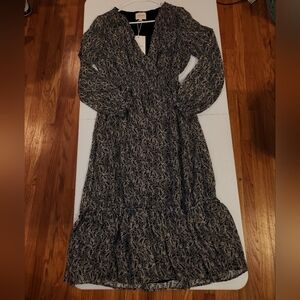 NWT Sezane ROBE TITIANEIMPRIME CACHEMIRE NOIR Dress SZ 38/6